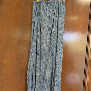 Anthropologie blue cut hem midi skirt